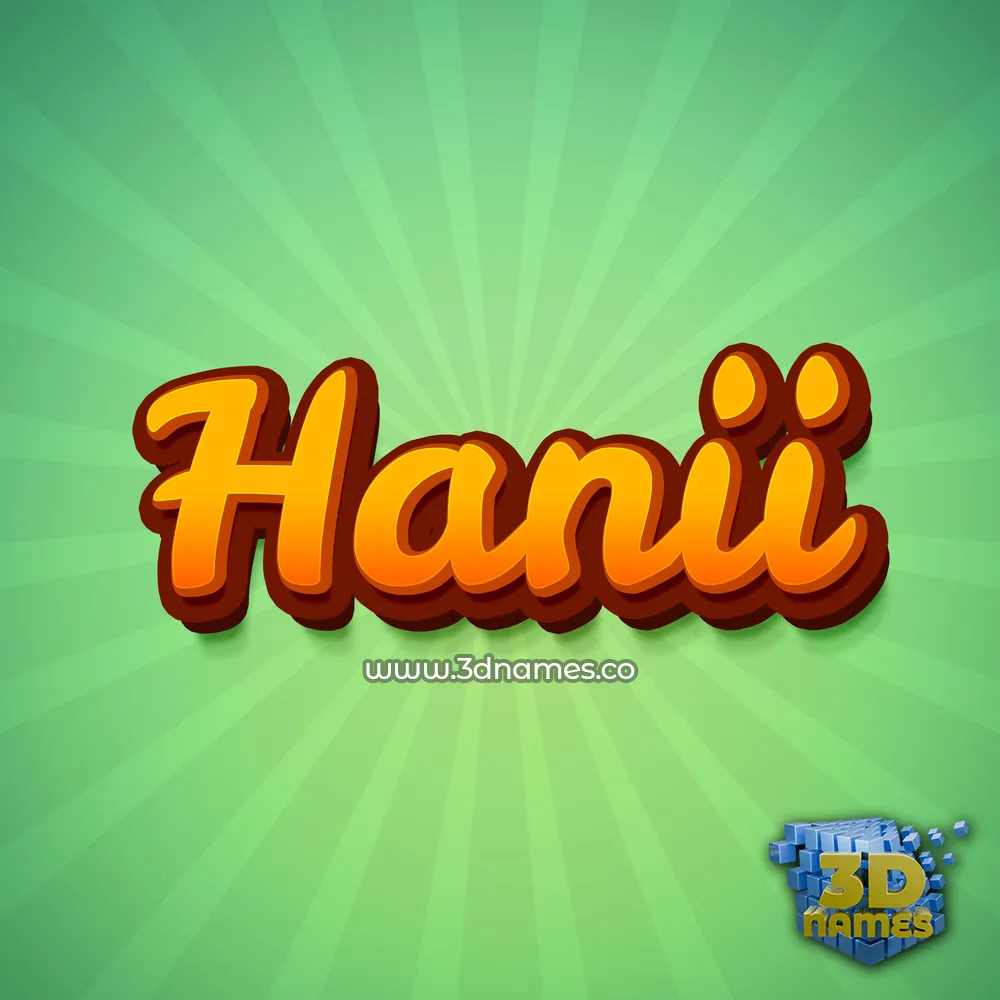 hanii in Green Rays style - 3D name wallpaper