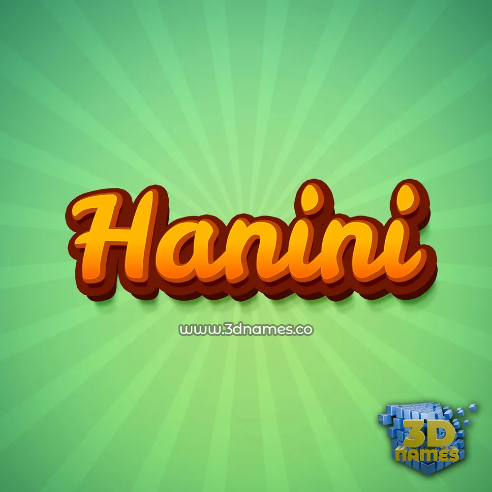 hanini in Green Rays style - 3D name wallpaper