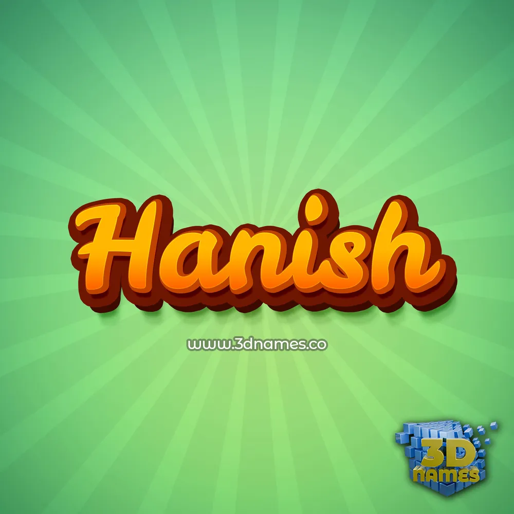 hanish in Green Rays style - 3D name wallpaper