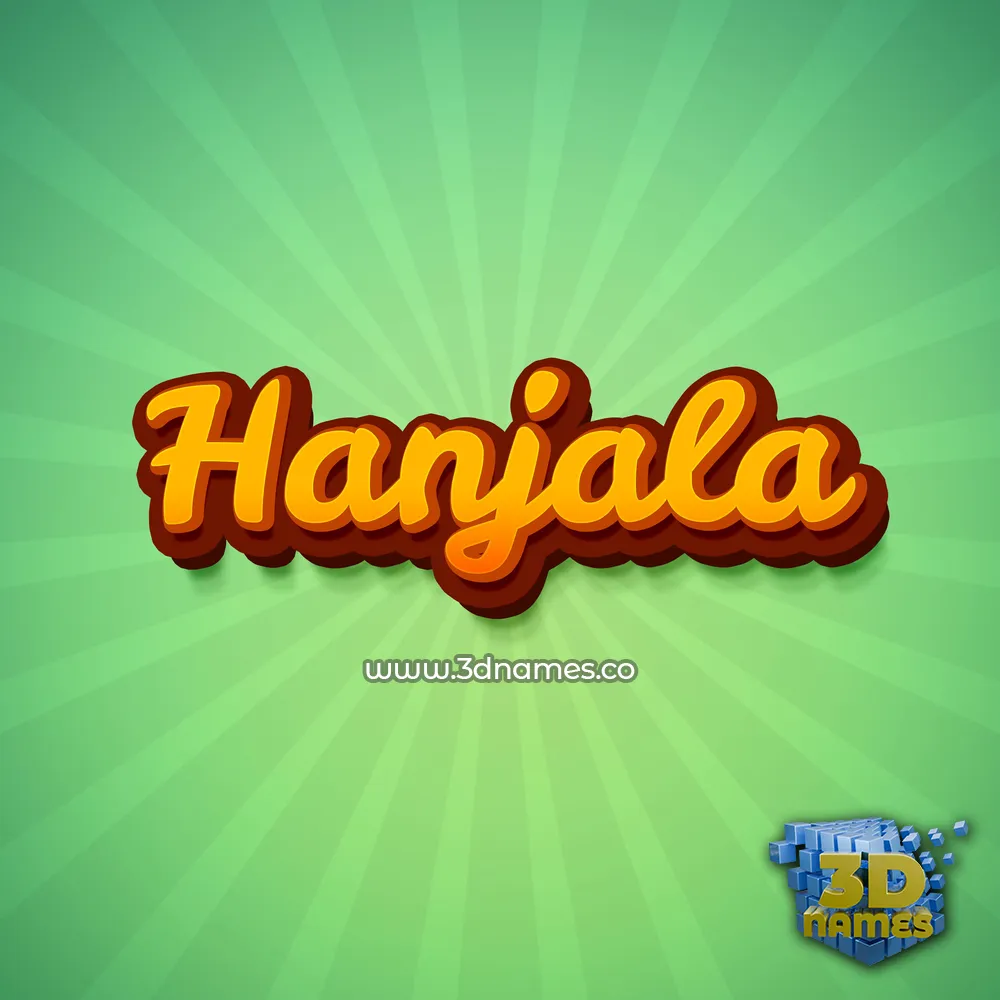 hanjala in Green Rays style - 3D name wallpaper