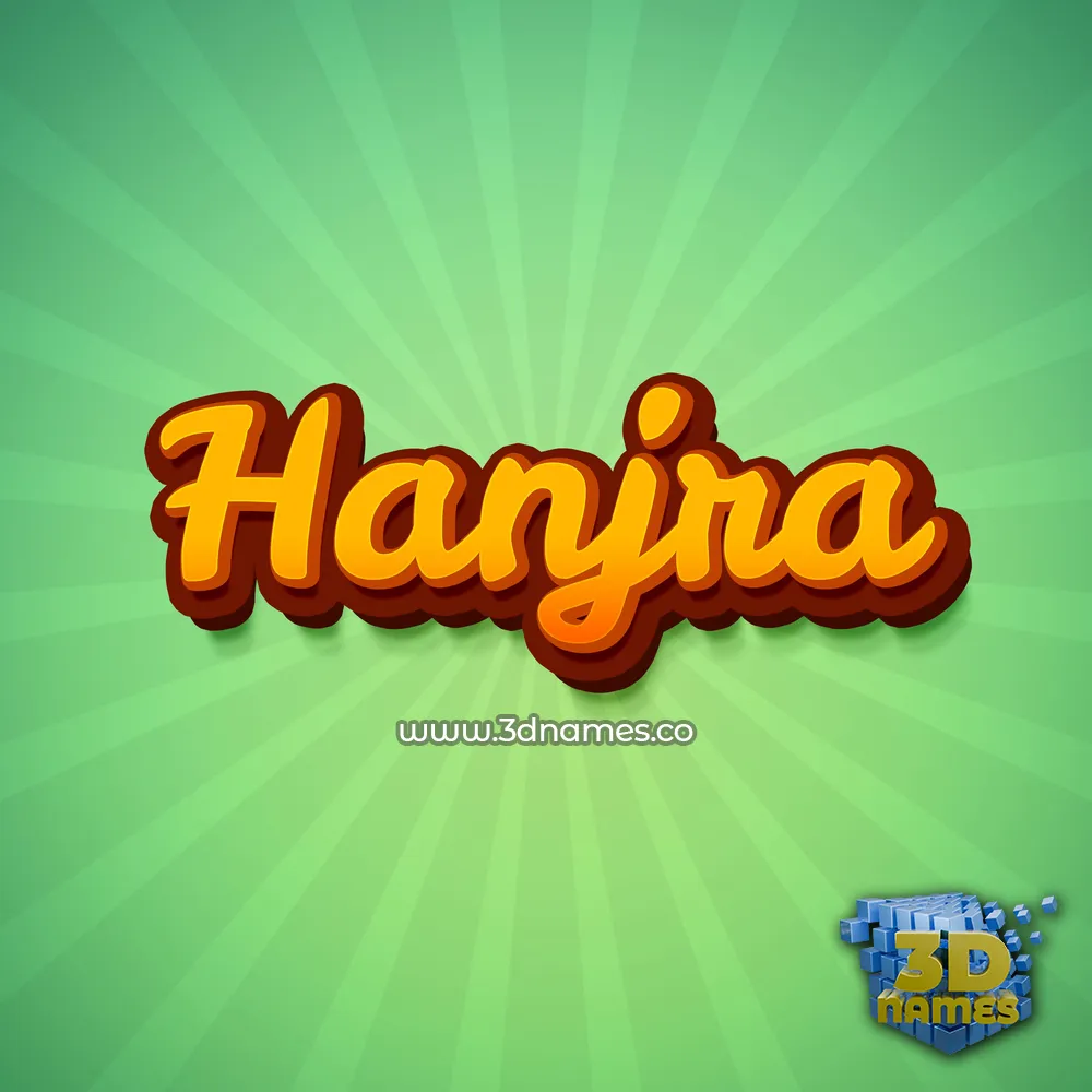 hanjra in Green Rays style - 3D name wallpaper