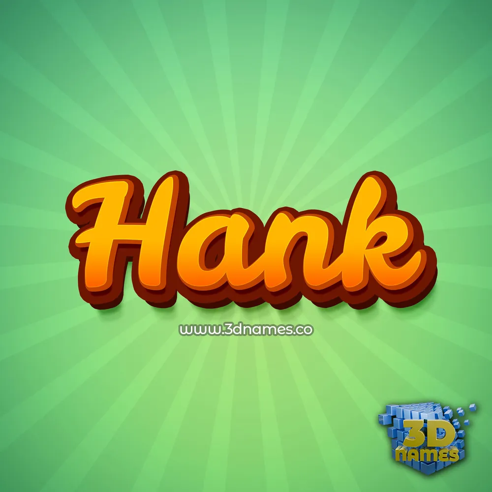 hank in Green Rays style - 3D name wallpaper