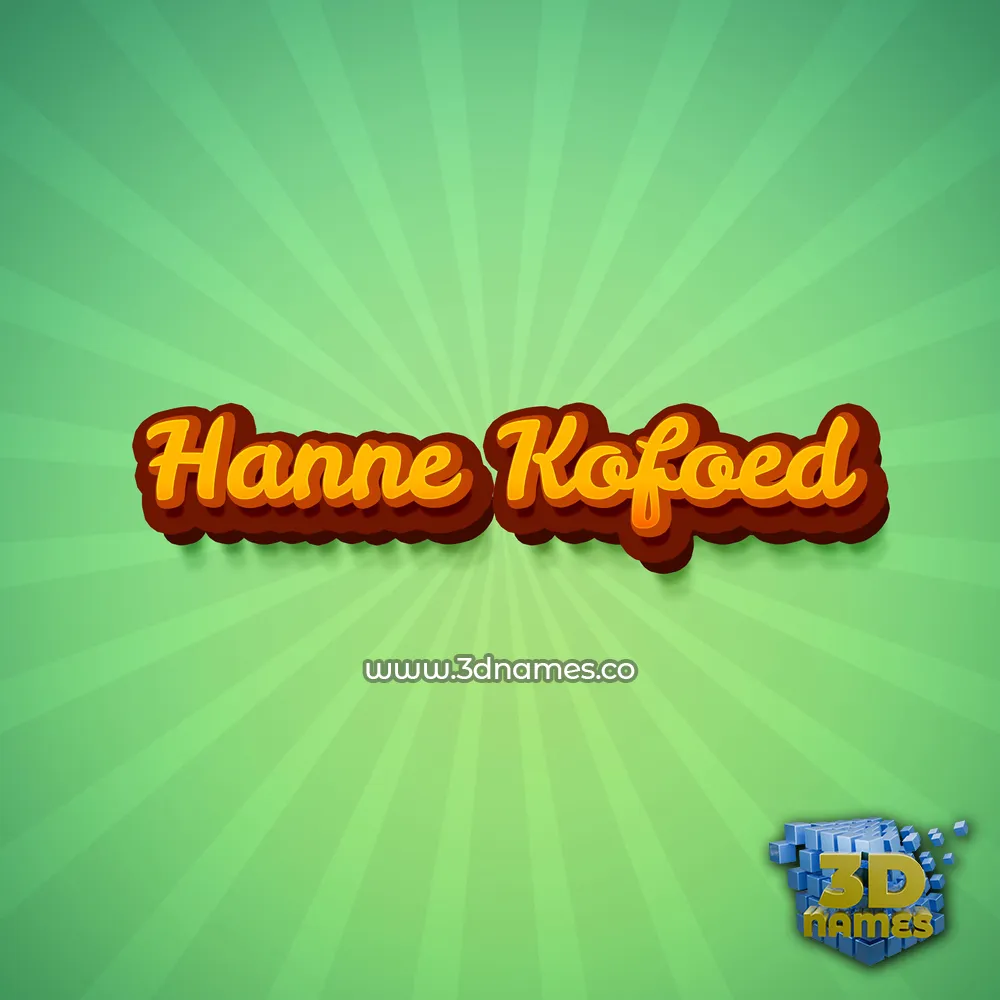 hanne kofoed in Green Rays style - 3D name wallpaper