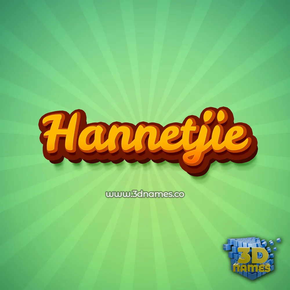 hannetjie in Green Rays style - 3D name wallpaper