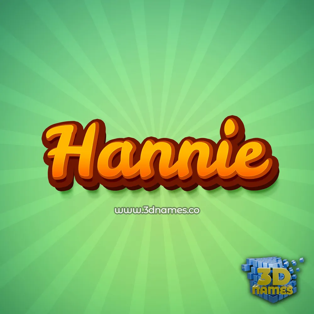 hannie in Green Rays style - 3D name wallpaper