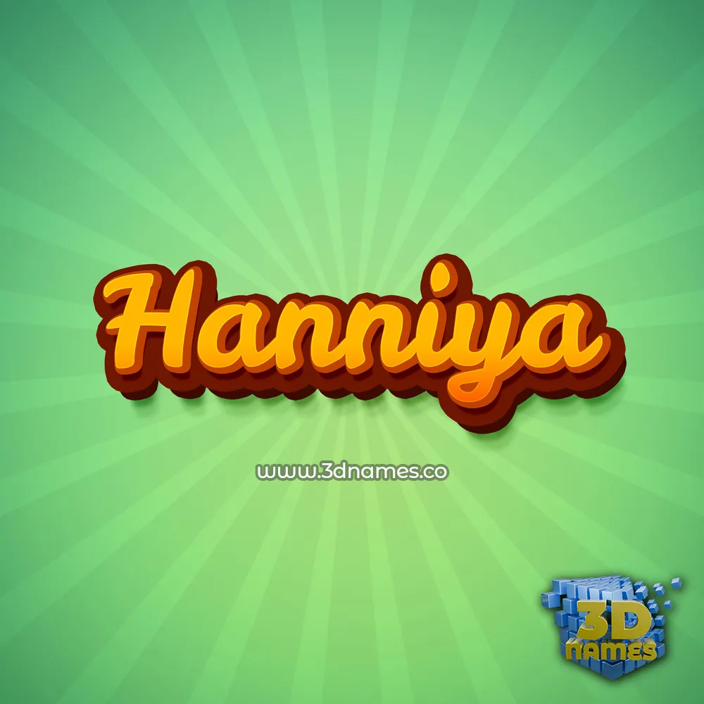 hanniya in Green Rays style - 3D name wallpaper