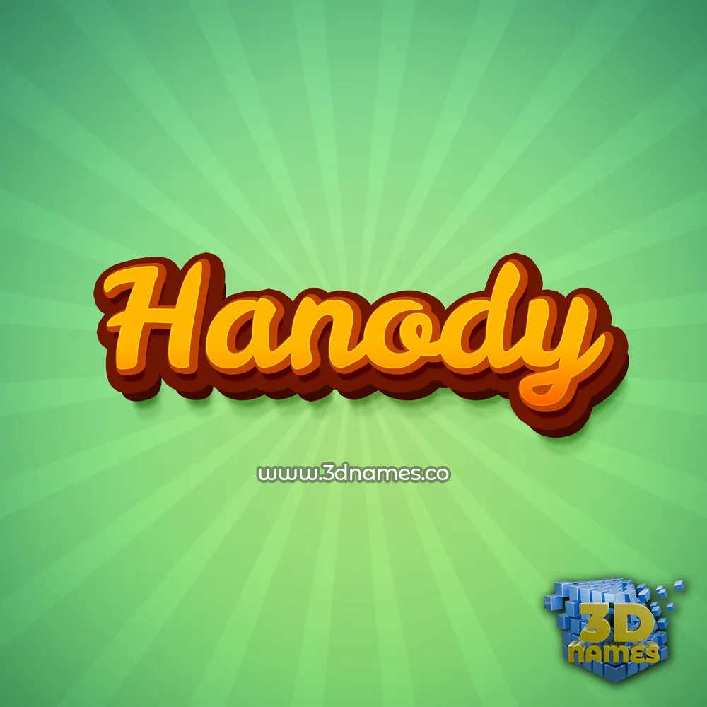 hanody in Green Rays style - 3D name wallpaper