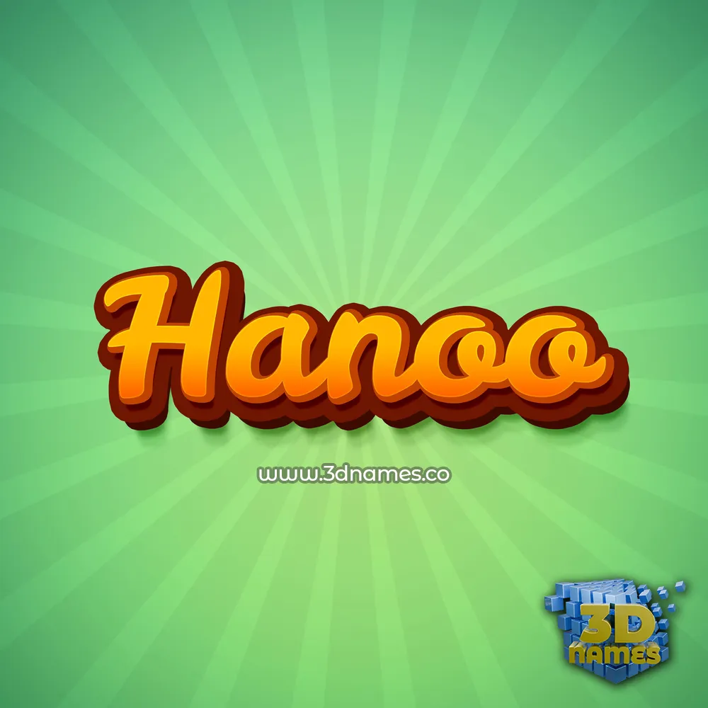 hanoo in Green Rays style - 3D name wallpaper