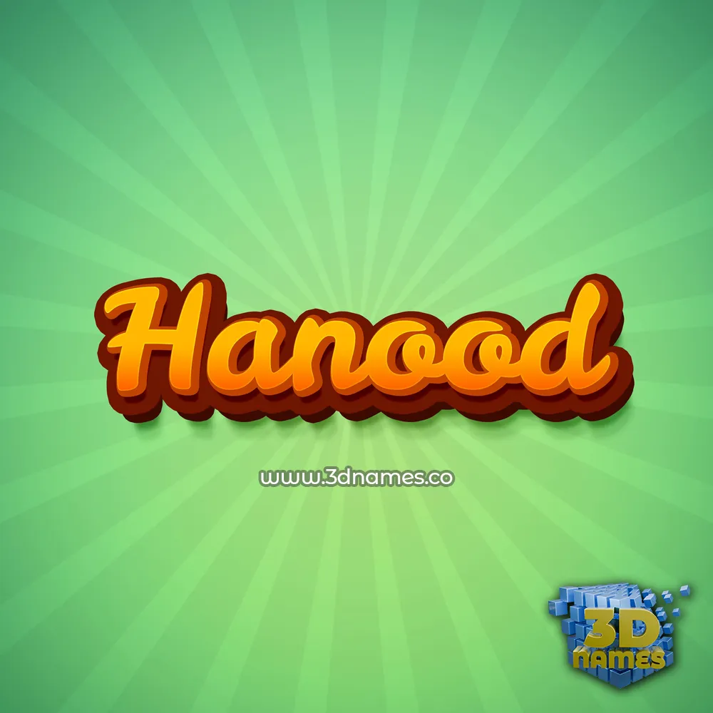 hanood in Green Rays style - 3D name wallpaper