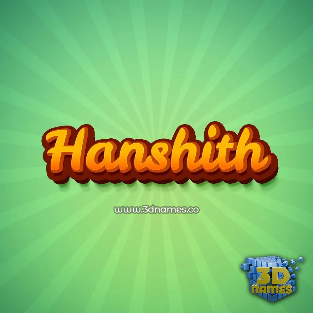 hanshith in Green Rays style - 3D name wallpaper