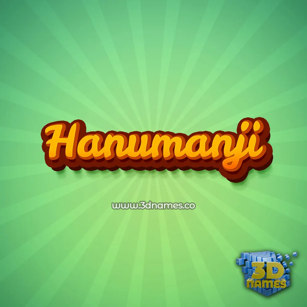 hanumanji in Green Rays style - 3D name wallpaper