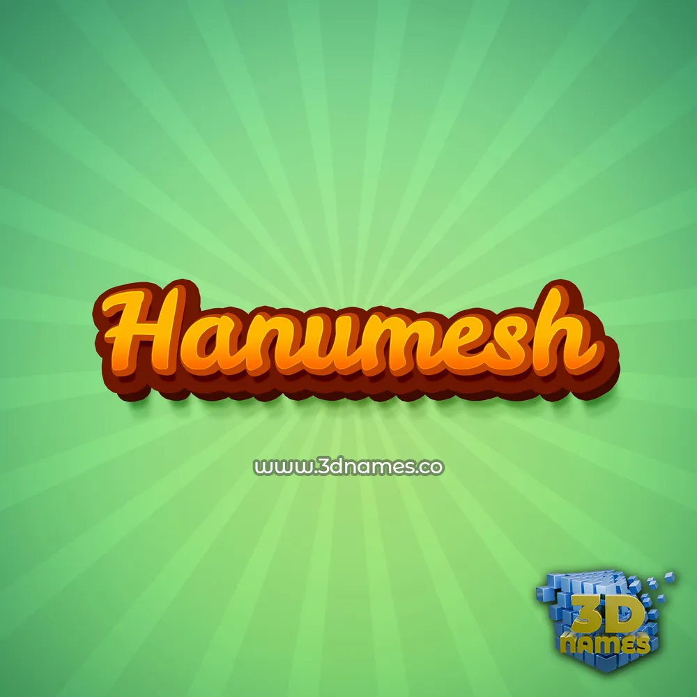 hanumesh in Green Rays style - 3D name wallpaper