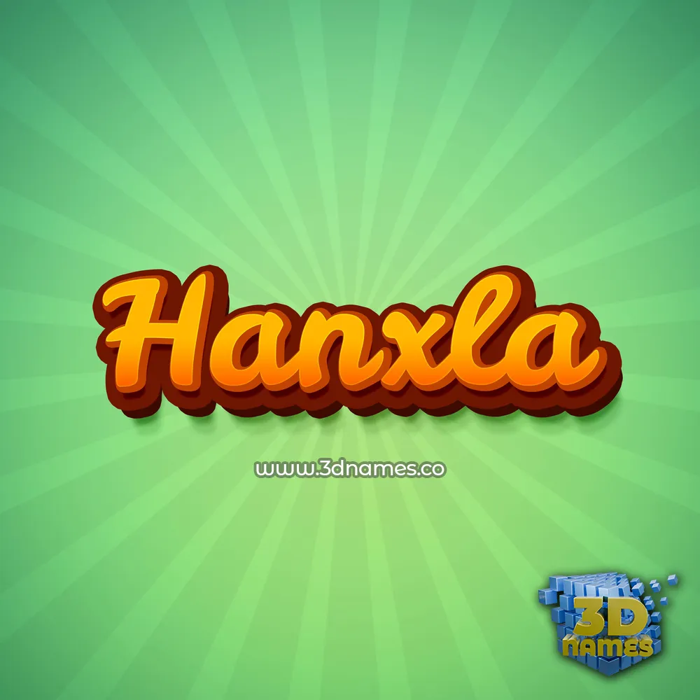 hanxla in Green Rays style - 3D name wallpaper
