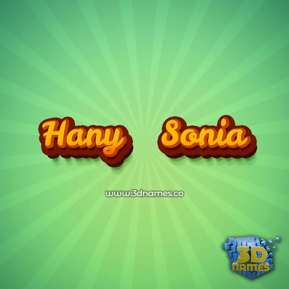 hany   sonia in Green Rays style - 3D name wallpaper