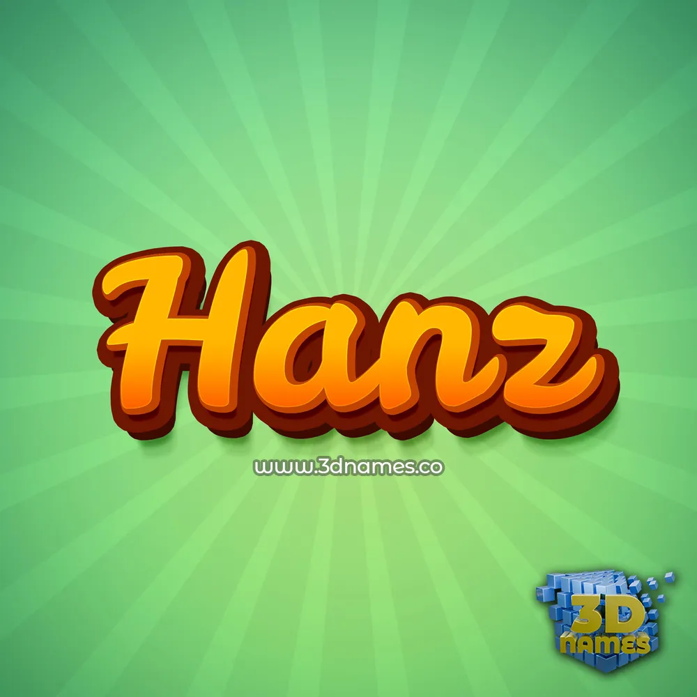 hanz in Green Rays style - 3D name wallpaper