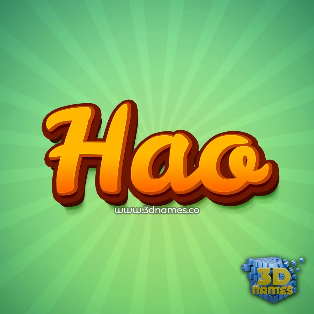 hao in Green Rays style - 3D name wallpaper