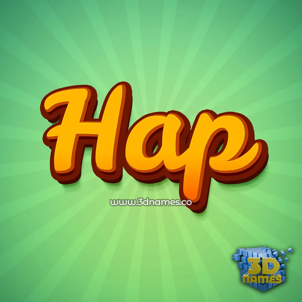 hap in Green Rays style - 3D name wallpaper