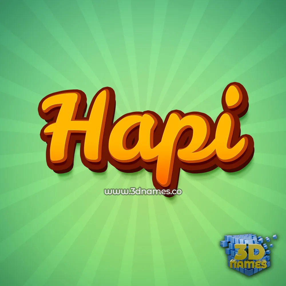 hapi in Green Rays style - 3D name wallpaper