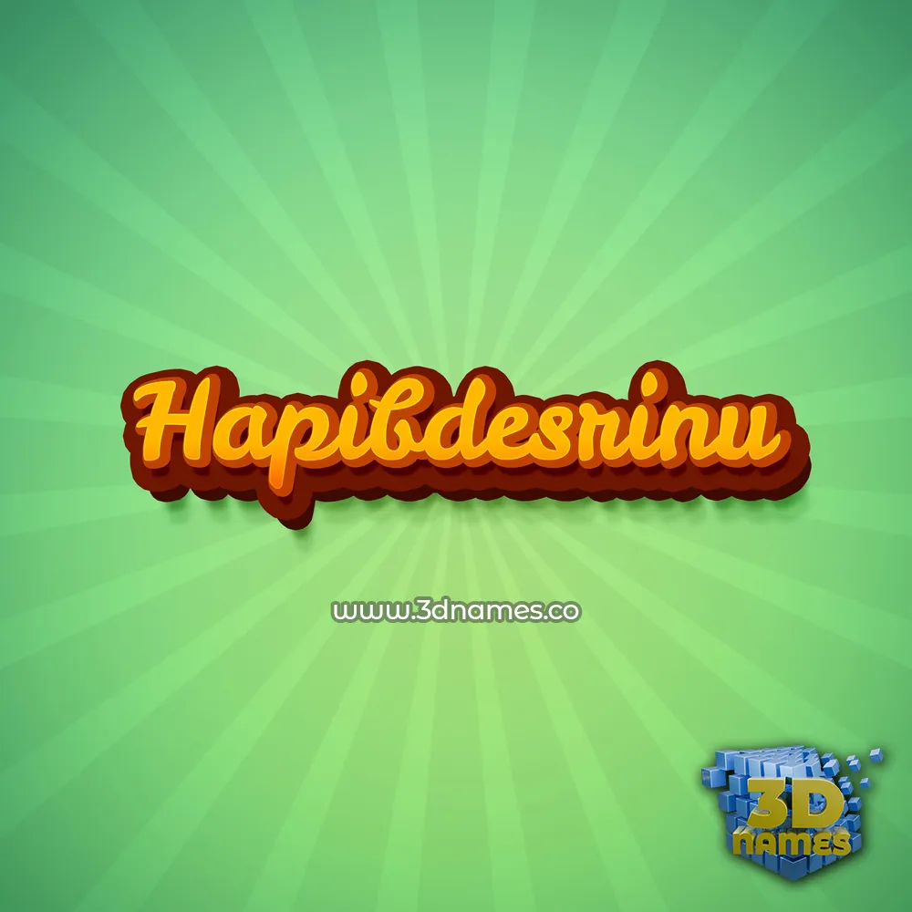 hapibdesrinu in Green Rays style - 3D name wallpaper