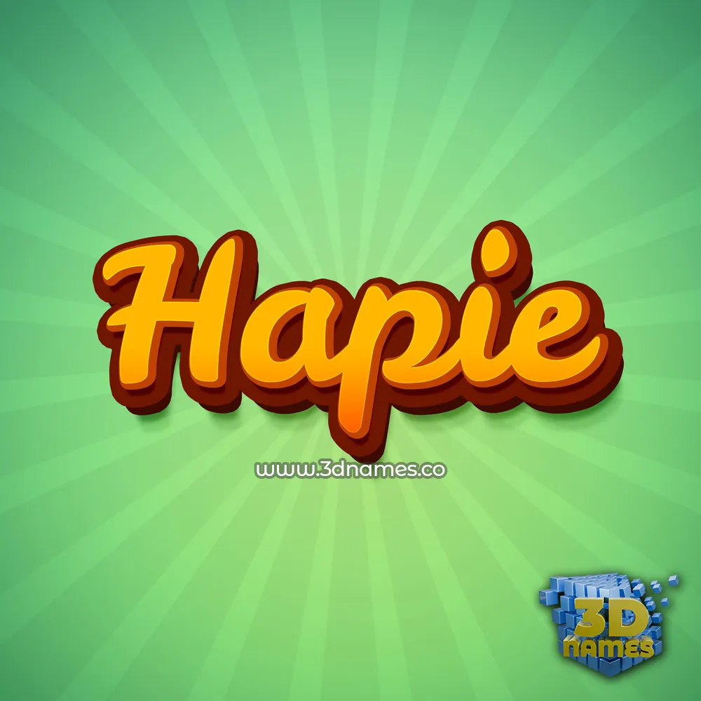 hapie in Green Rays style - 3D name wallpaper