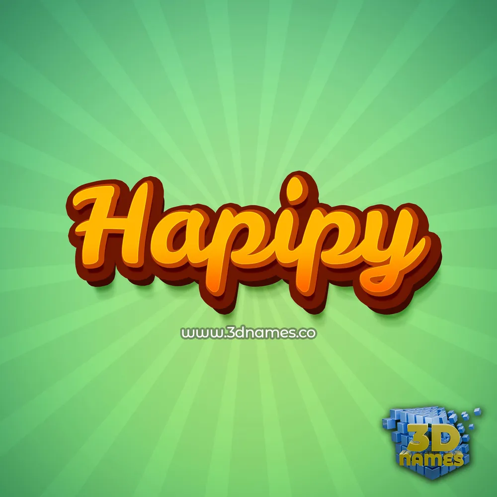 hapipy in Green Rays style - 3D name wallpaper