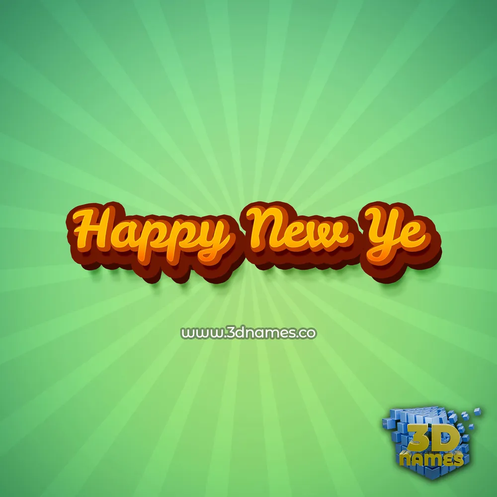 happy new ye in Green Rays style - 3D name wallpaper
