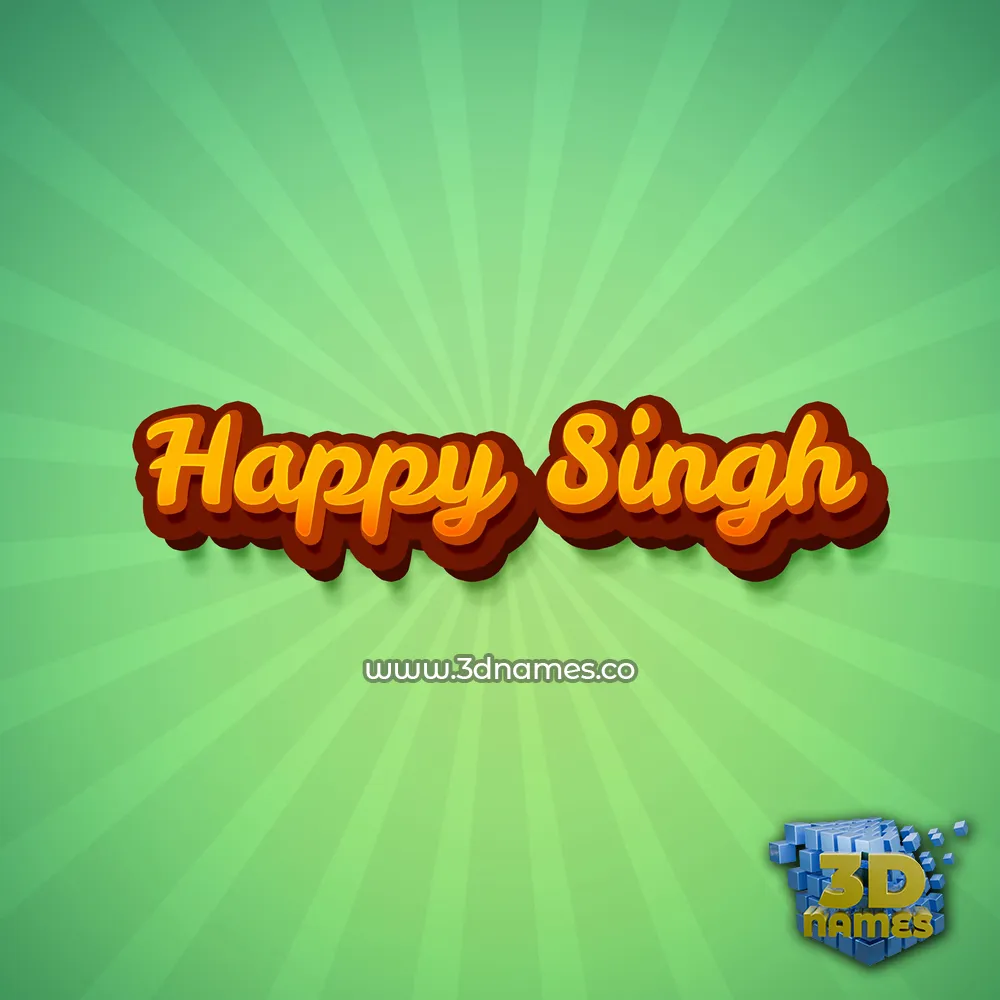 happy singh in Green Rays style - 3D name wallpaper
