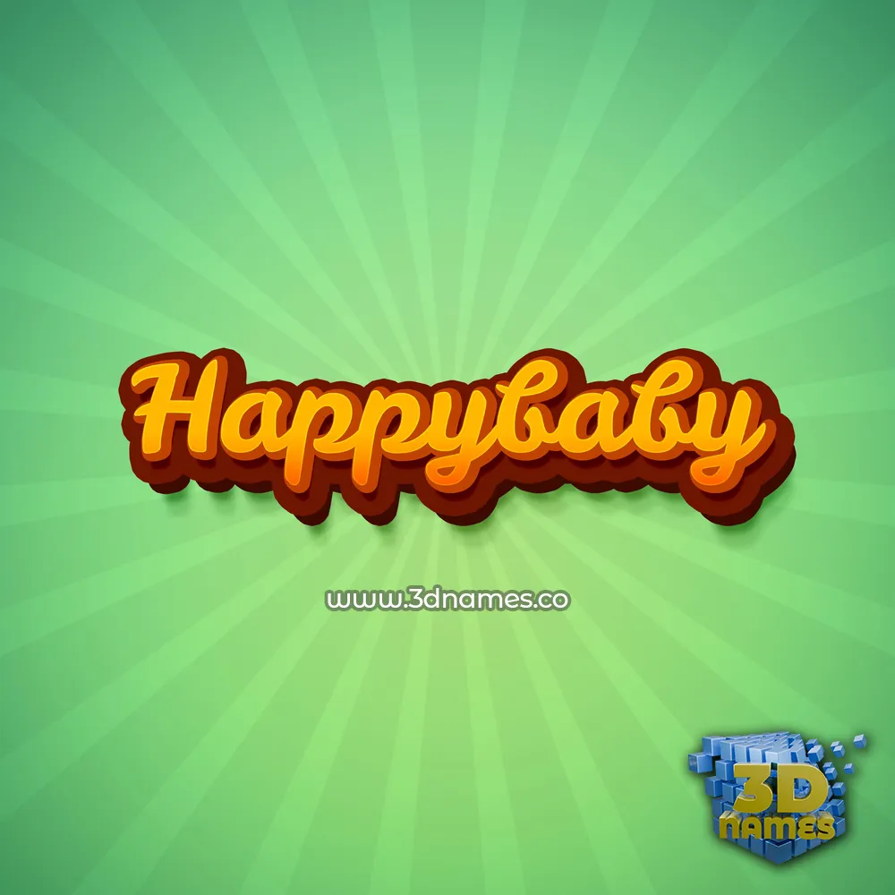 happybaby in Green Rays style - 3D name wallpaper