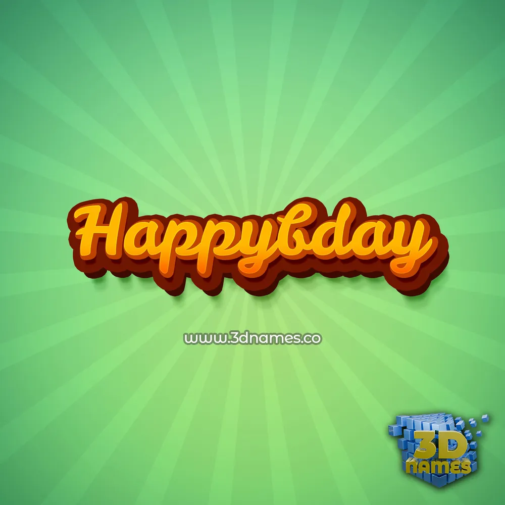 happybday in Green Rays style - 3D name wallpaper