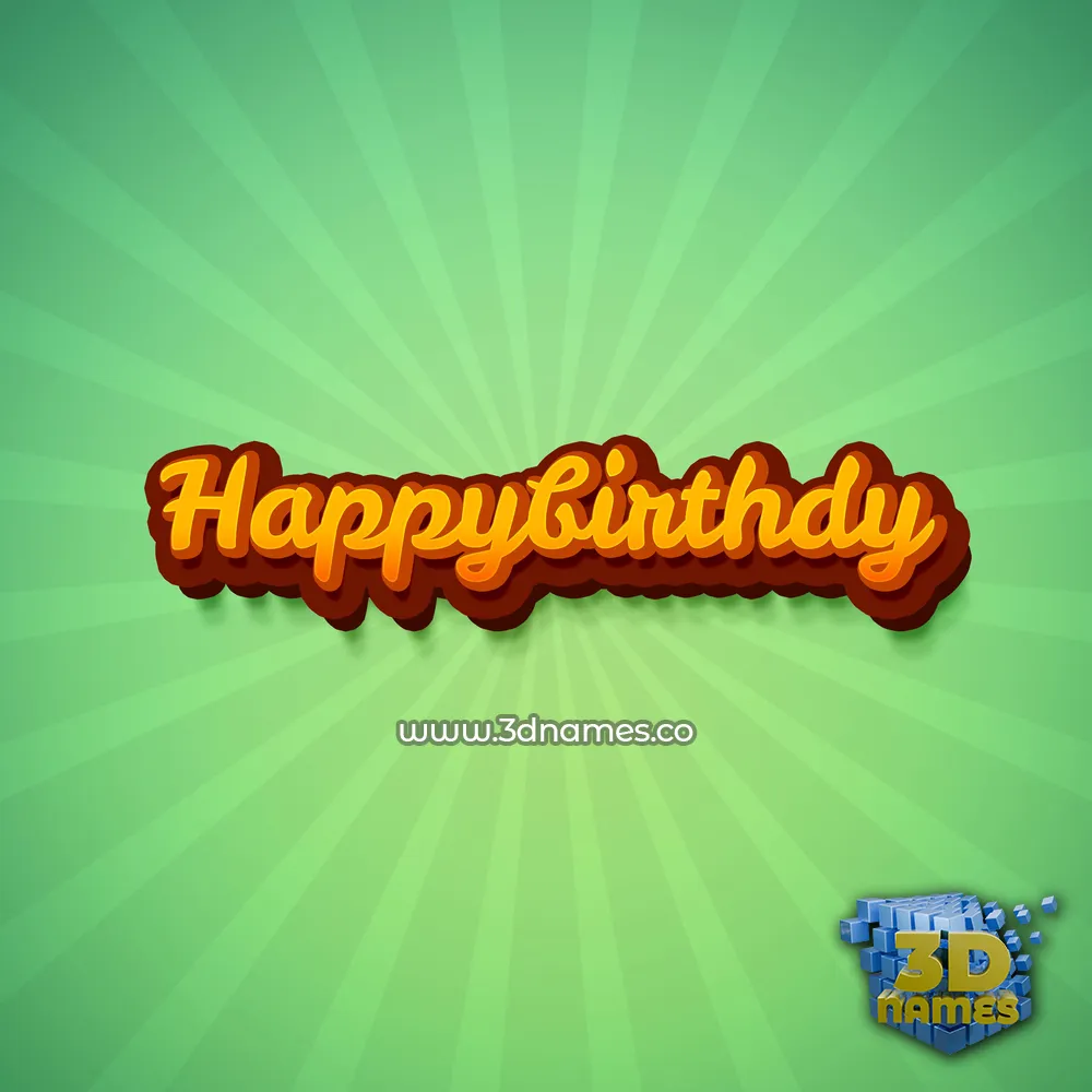 happybirthdy in Green Rays style - 3D name wallpaper