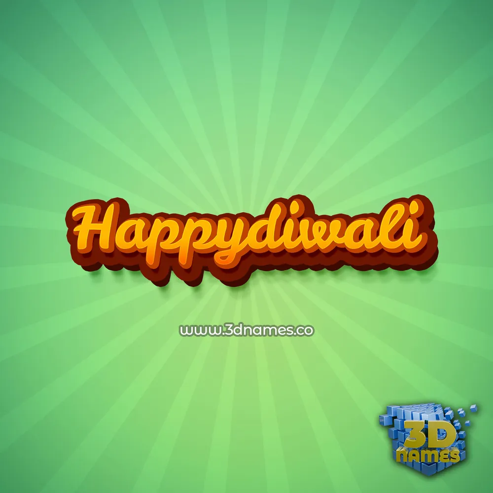 happydiwali in Green Rays style - 3D name wallpaper