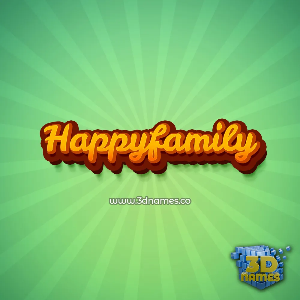 happyfamily in Green Rays style - 3D name wallpaper