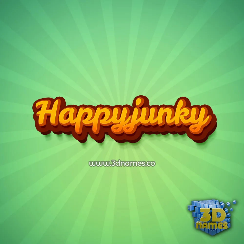 happyjunky in Green Rays style - 3D name wallpaper