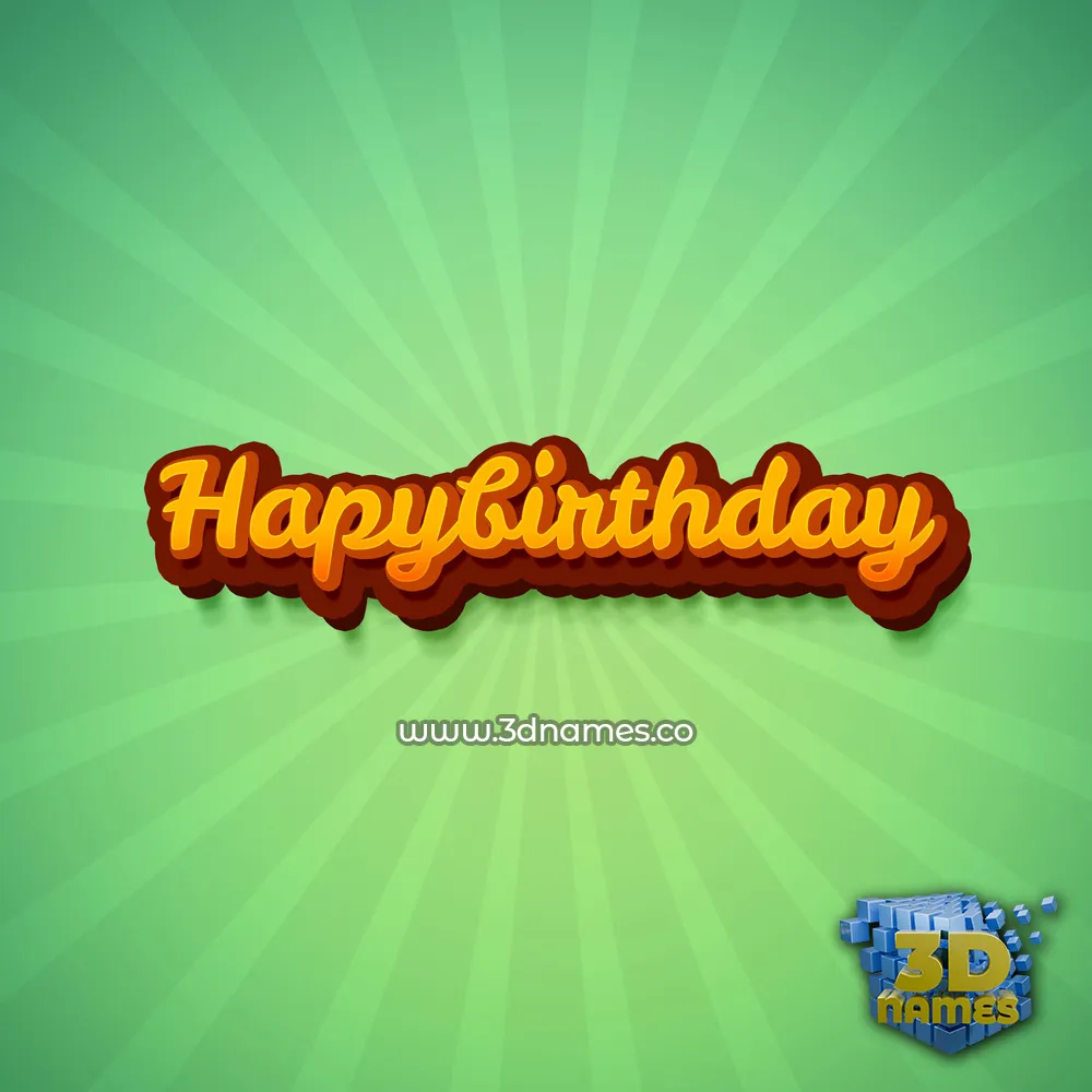 hapybirthday in Green Rays style - 3D name wallpaper