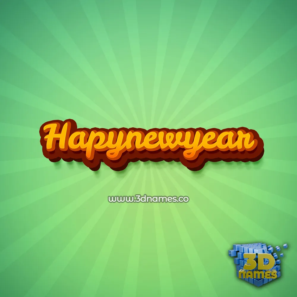 hapynewyear in Green Rays style - 3D name wallpaper