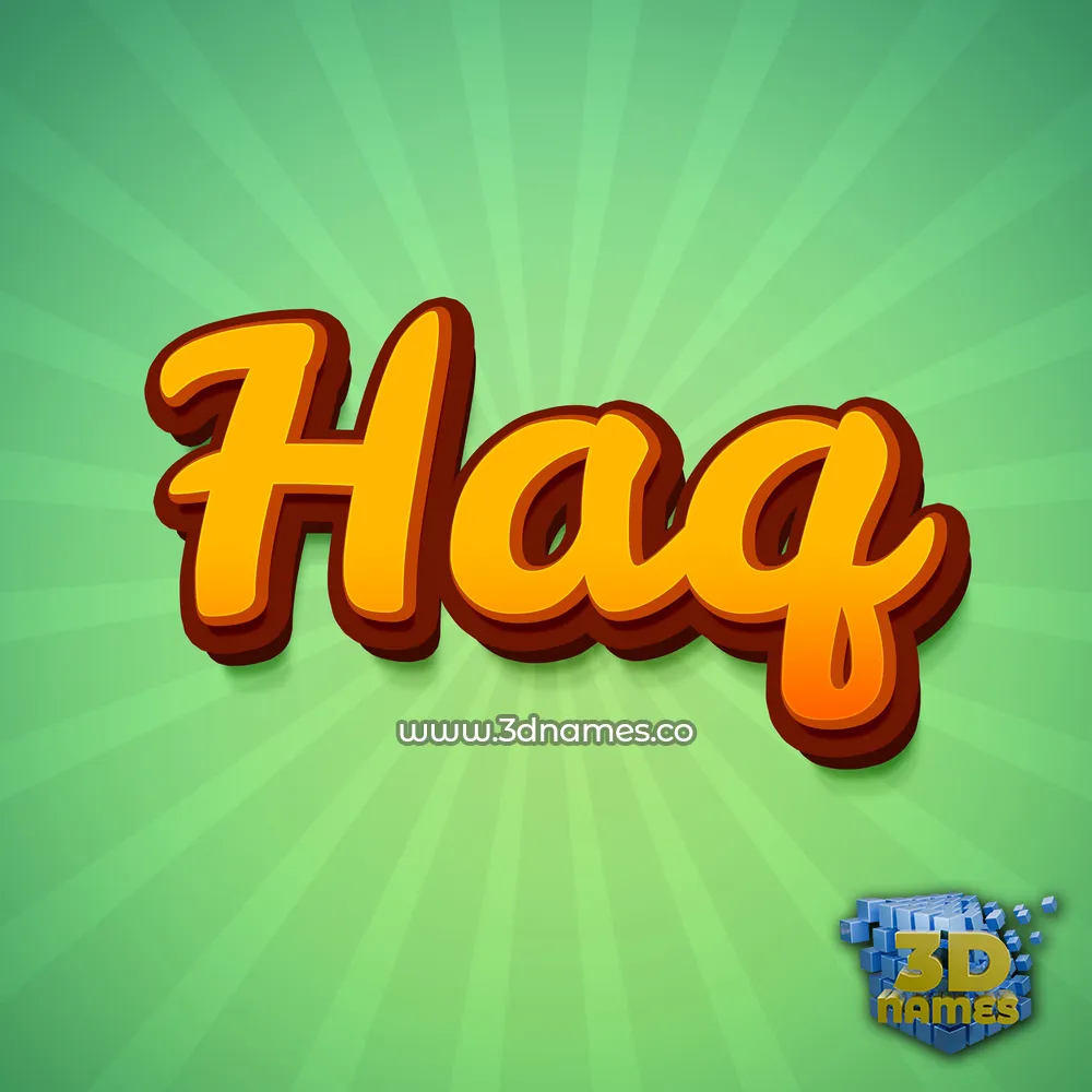 haq in Green Rays style - 3D name wallpaper