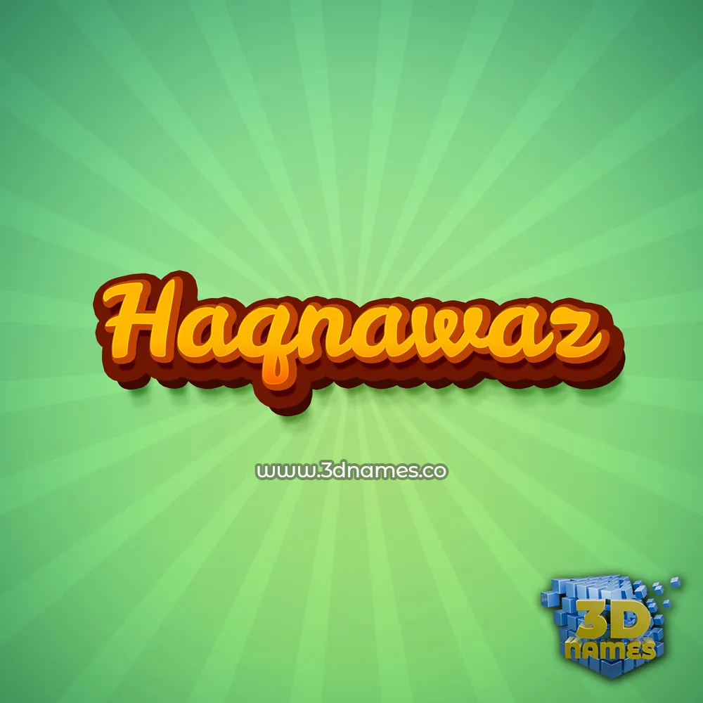 haqnawaz in Green Rays style - 3D name wallpaper