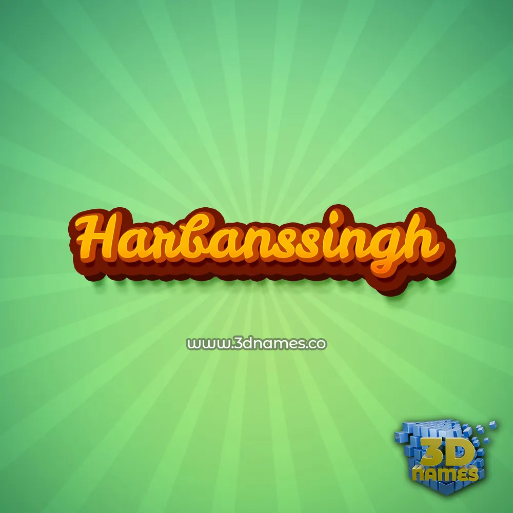 harbanssingh in Green Rays style - 3D name wallpaper