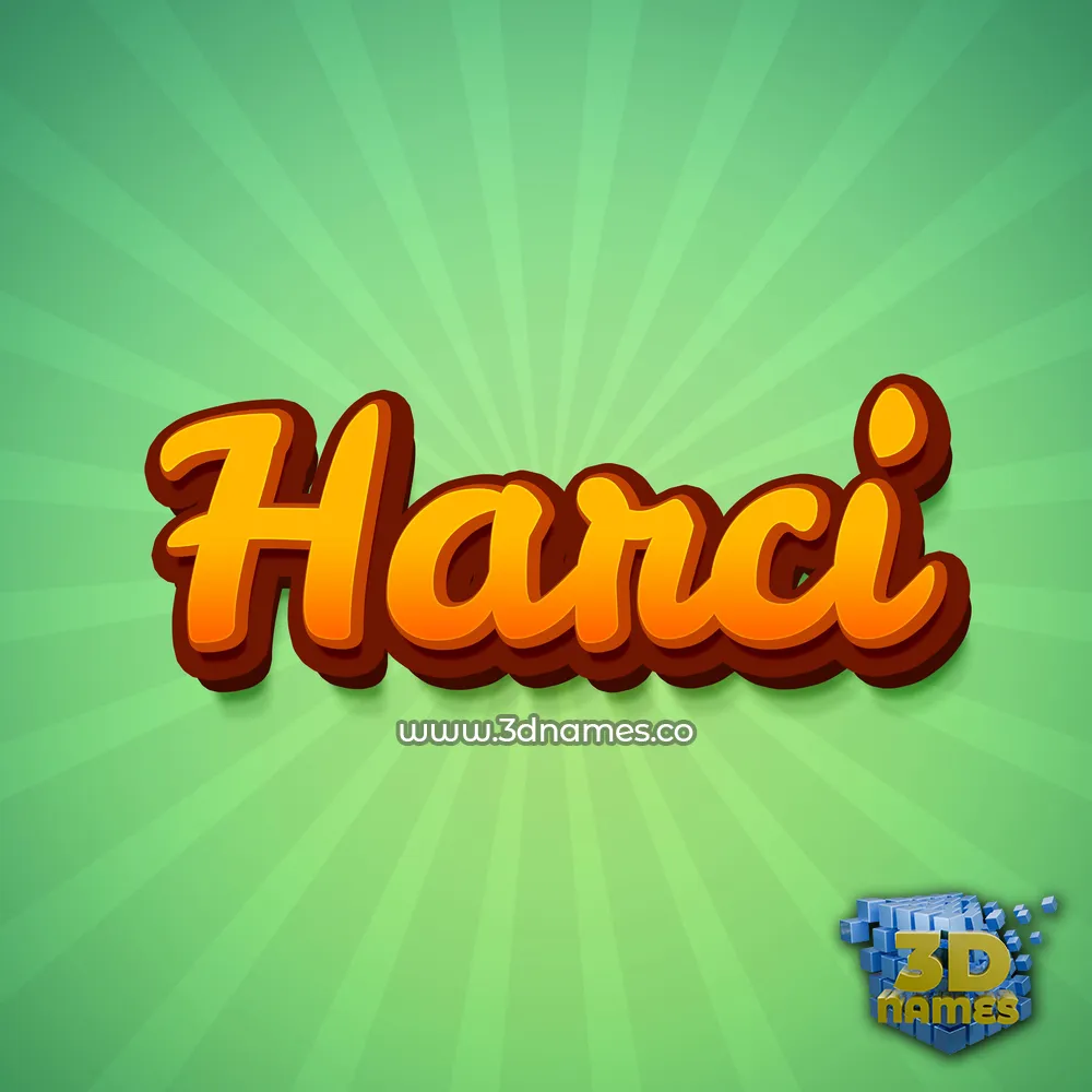 harci in Green Rays style - 3D name wallpaper