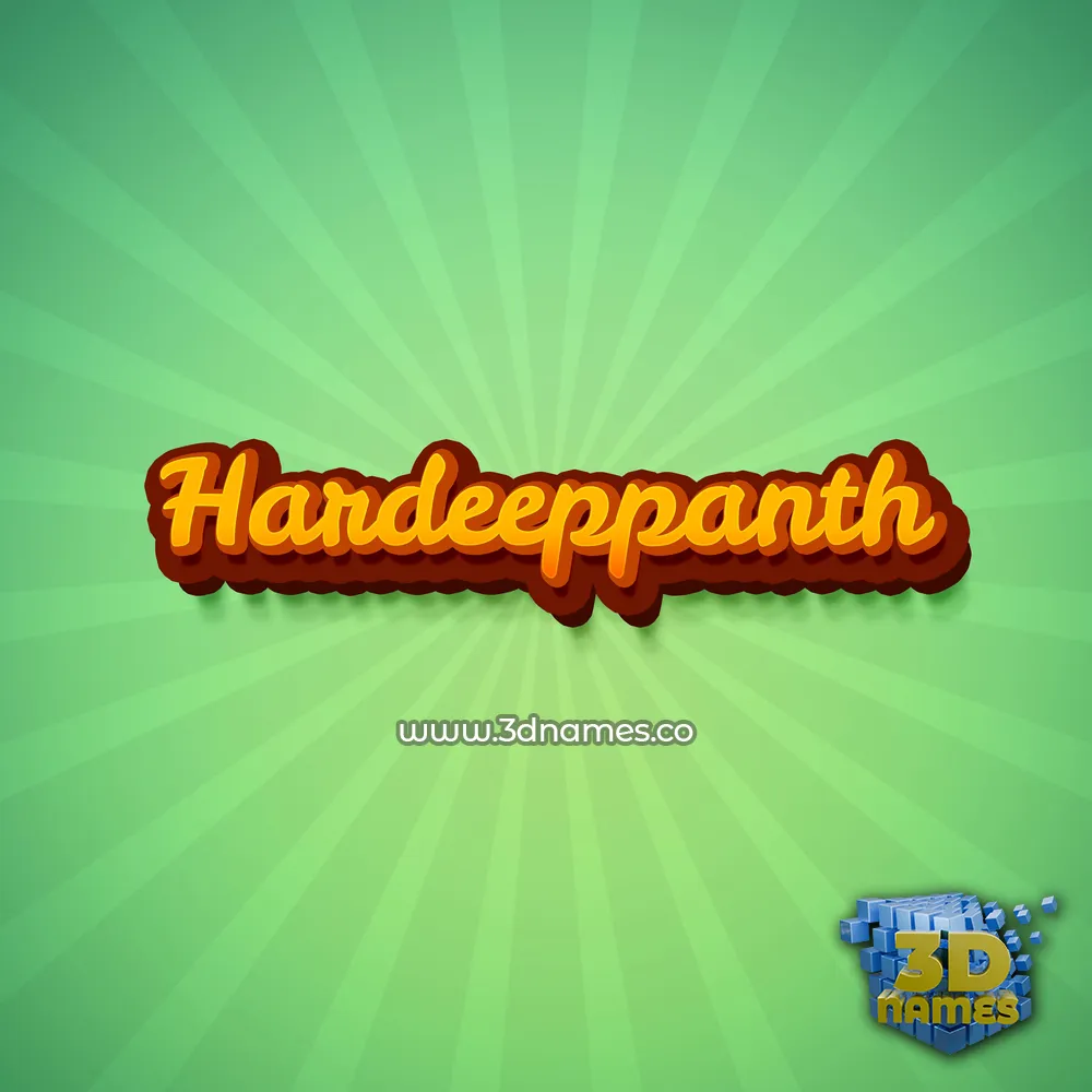 hardeeppanth in Green Rays style - 3D name wallpaper