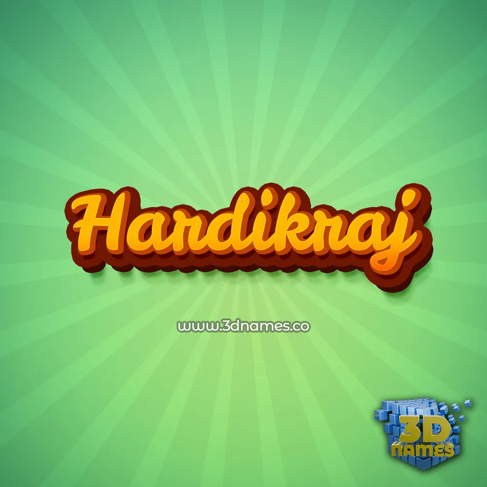 hardikraj in Green Rays style - 3D name wallpaper