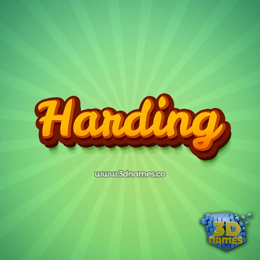 harding in Green Rays style - 3D name wallpaper
