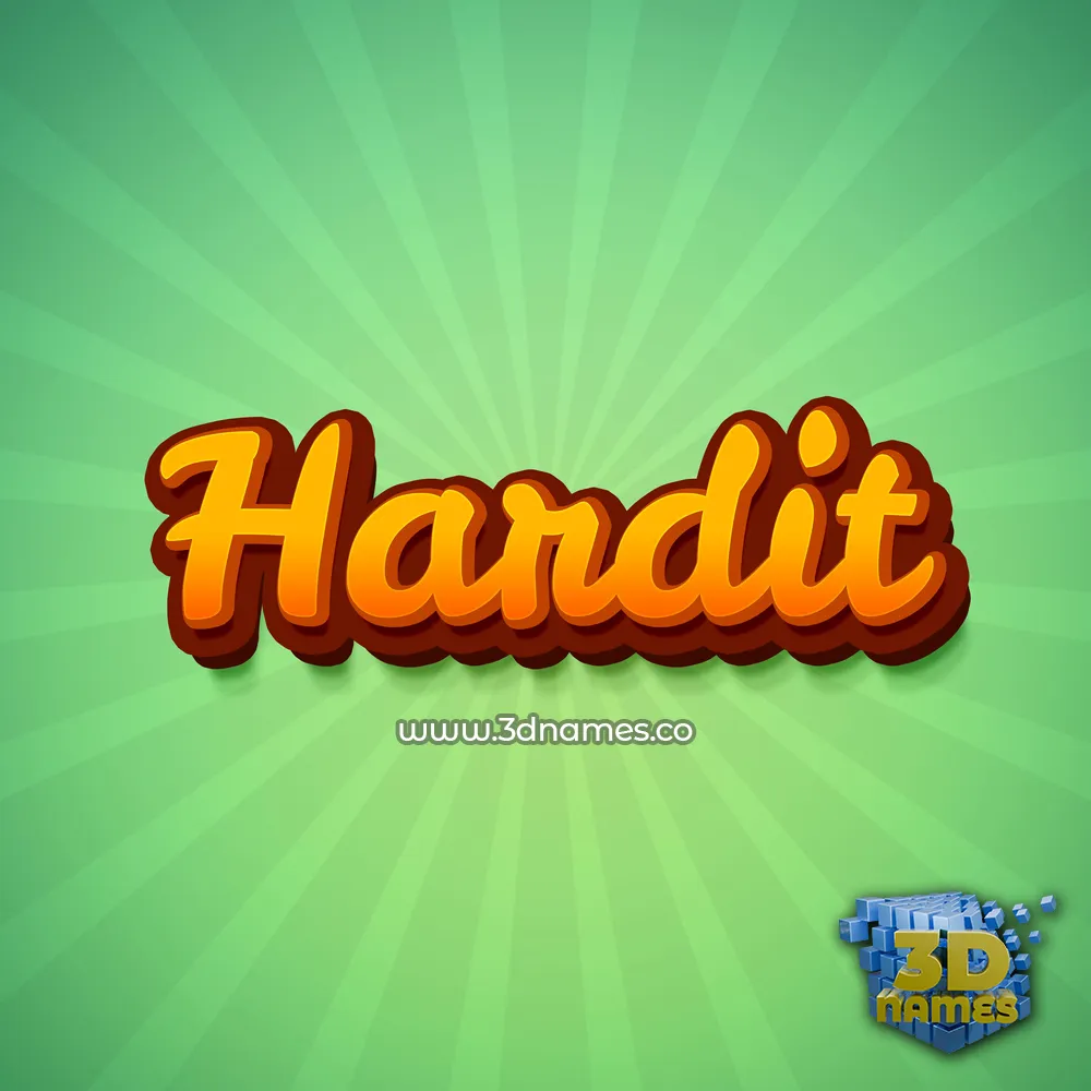 hardit in Green Rays style - 3D name wallpaper