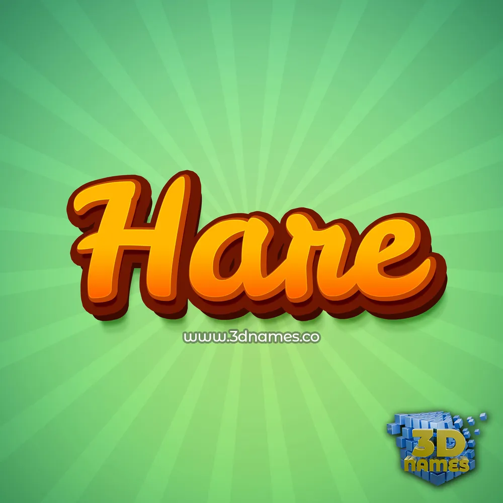 hare in Green Rays style - 3D name wallpaper