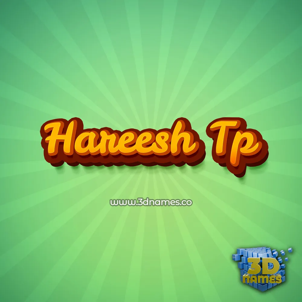 hareesh tp in Green Rays style - 3D name wallpaper