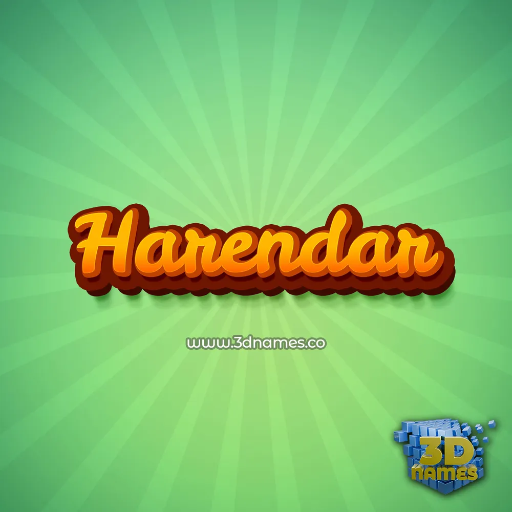harendar in Green Rays style - 3D name wallpaper