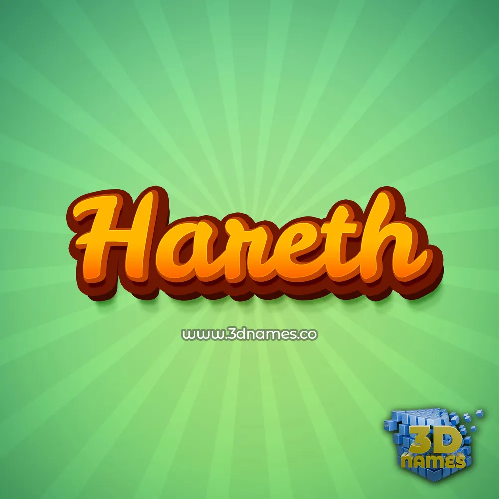 hareth in Green Rays style - 3D name wallpaper