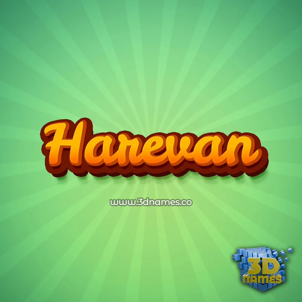 harevan in Green Rays style - 3D name wallpaper