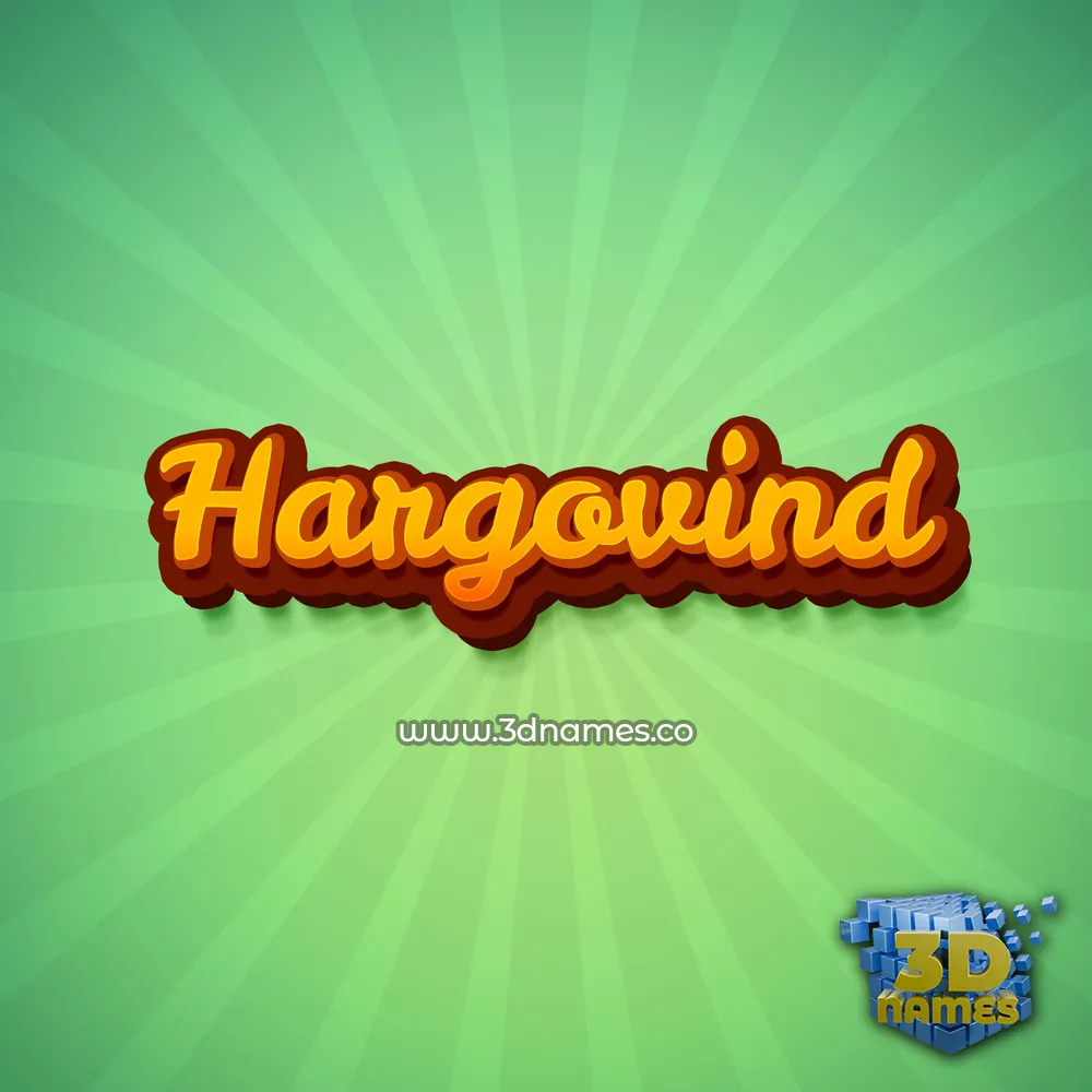 hargovind in Green Rays style - 3D name wallpaper