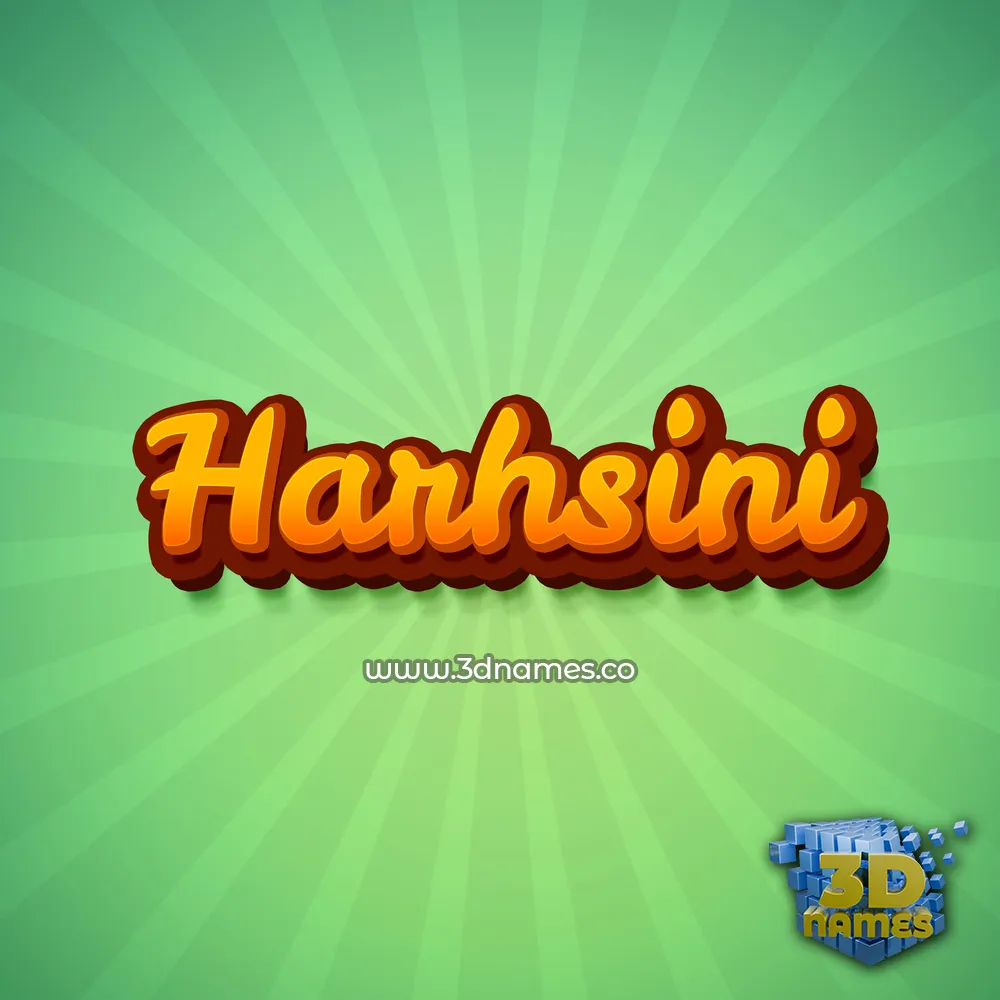 harhsini in Green Rays style - 3D name wallpaper